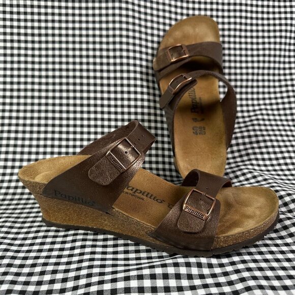 Birkenstock Papillio Dorothy Wedge Sandal Toffee Brown Bronze EU 40 / US 9 - Picture 1 of 6